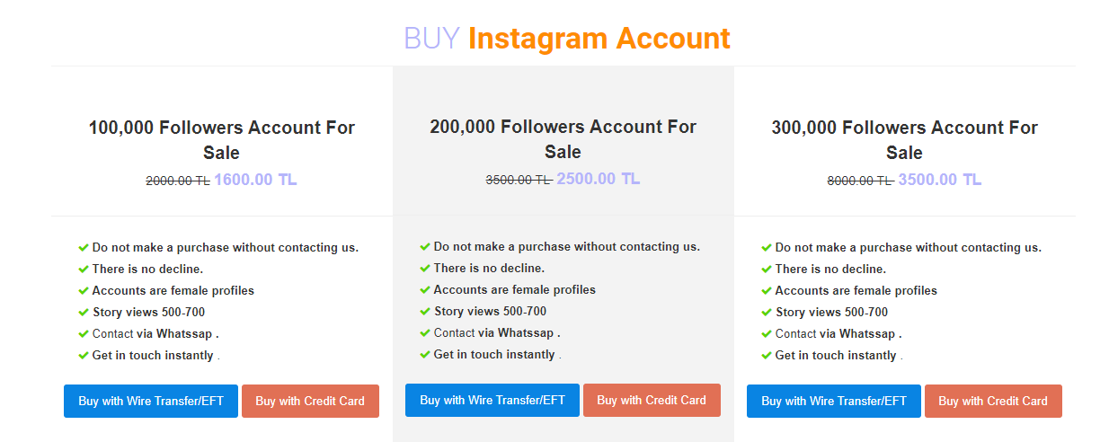 Instagram Accounts for Sale